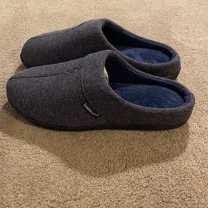 Isotoner Slippers Grey/Blue Sizes 9.5 - 10.5